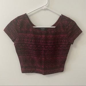 FOREVER 21 MAROON CROP TOP